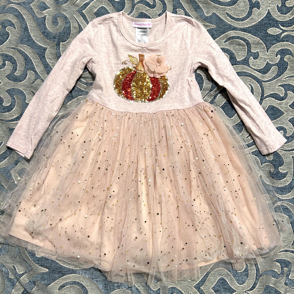 Pumpkin appliqué ballerina dress